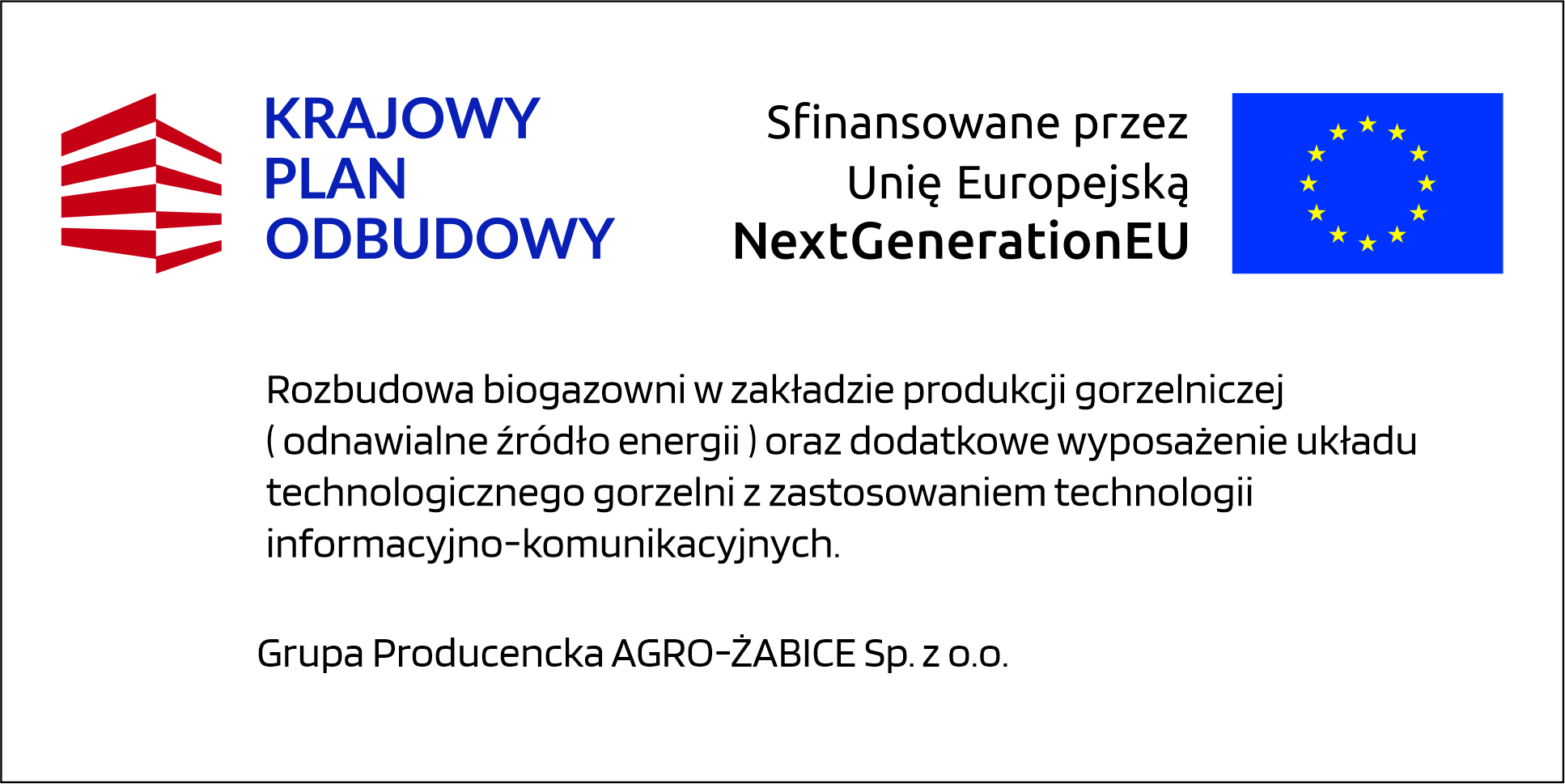 Tablica informacyjna o dofinansowaniu z funduszy UE